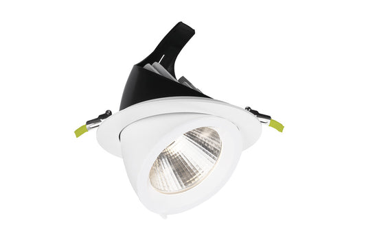 Accentplus Scoop Adjustable Downlight 30W 3500Lm 115Lm/W 4000K Cri90 185Mm Cutout 36° Beam Tiltable 38° Rotatable 355° White 220-240V - Non-Dimmable - ILDL185SC012