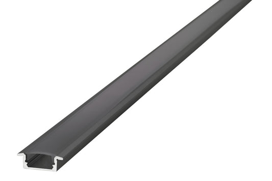 Profile Aluminium Recessed Black Anodised 2M Frosted Diffuser 23.2 X 7.9Mm Include 2 Endcaps And 4 Mounting Brackets - ILPFR072B