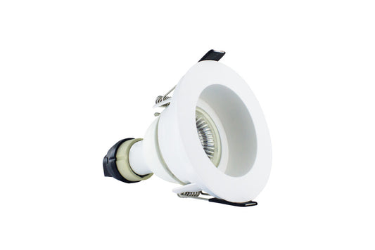 Evofire Fire Rated Downlight 70Mm Cutout Ip65 White Recessed +Gu10 Holder - ILDLFR70E001