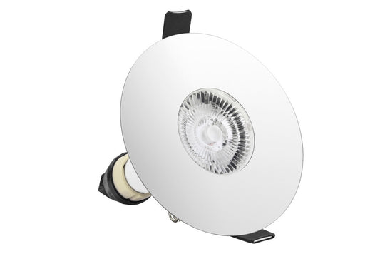 Evofire Fire Rated Downlight 70-100Mm Cutout Ip65 Polished Chrome Round +Gu10 Holder - ILDLFR70D021