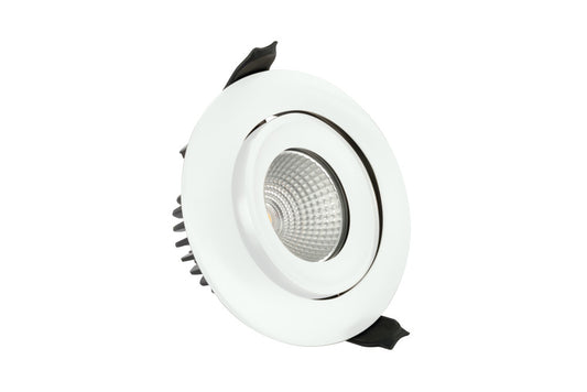 Luxfire Fire Rated Tiltable Downlight 92Mm Cutout Ip65 680Lm 9W 4000K 36 Beam Dimmable 76Lm/W White - ILDLFR92C006