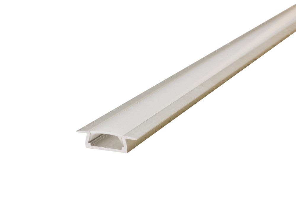 Profile Aluminium Recessed 2M Frosted Slide-In Diffuser 22 X 6Mm Include 2 Endcaps And 4 Mounting Brackets - ILPFR018