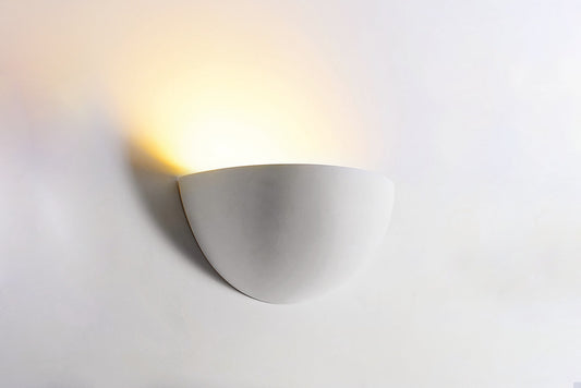 Indoor Decorative Paintable Gypsum Florina Wall Light Ip20 For 1 X E14 Max 40W White - ILDEC008